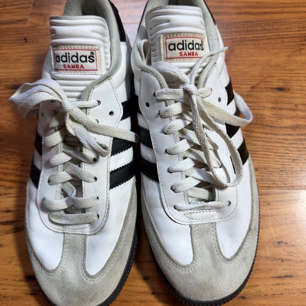 Adidas Samba Classic White Black Gum Leather Indoor Soccer Shoes 772109 Mens 7